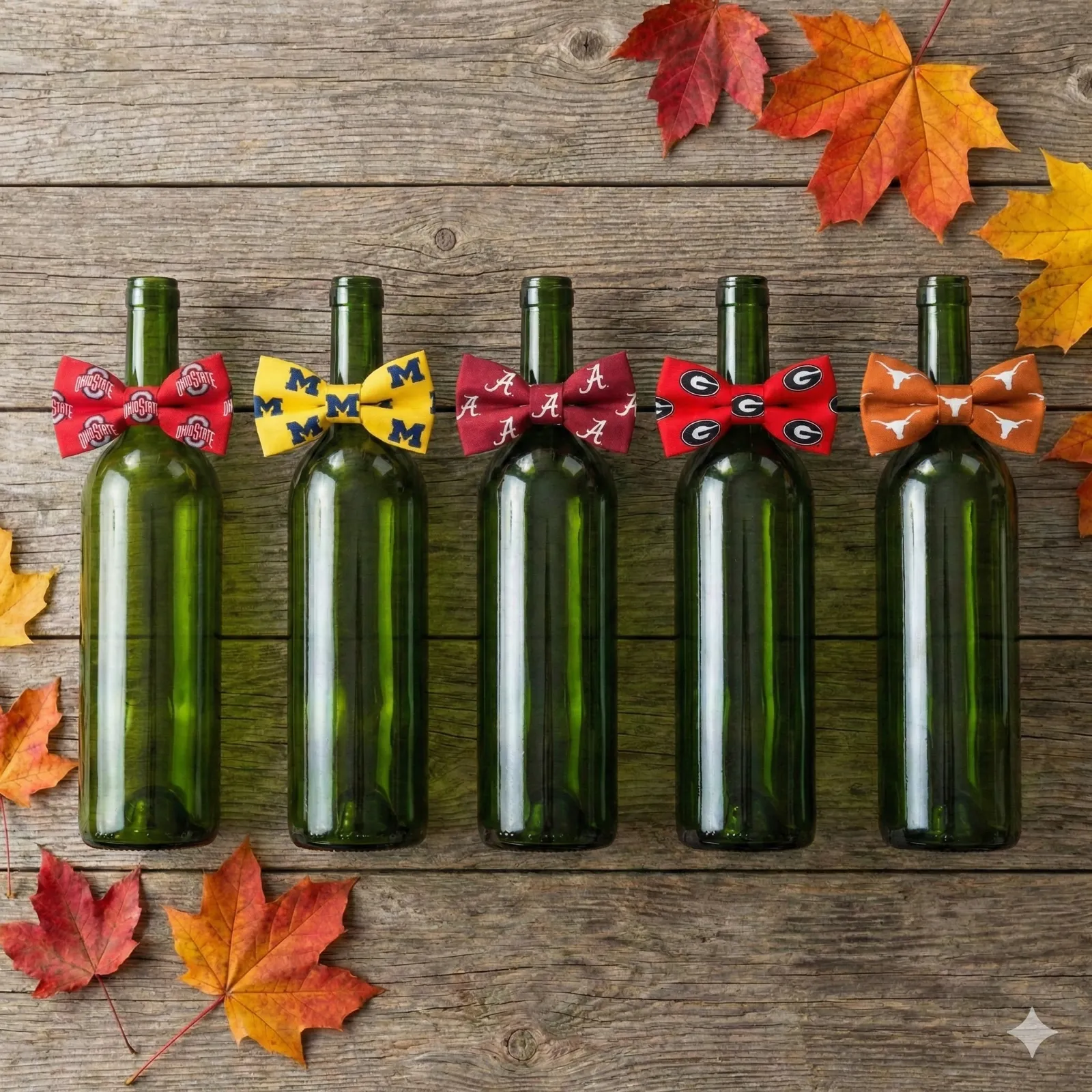 Collection of Tailgate Ties in different team colors